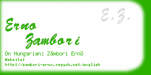 erno zambori business card