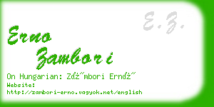 erno zambori business card